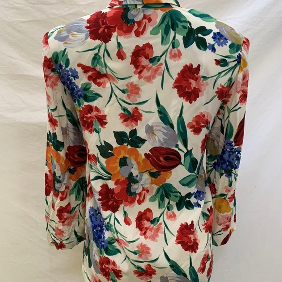 Mary Ann Restivo Women’s Vintage Floral Silk  One Button Blazer-90’s-Sz 4-EUC - Picture 5 of 14